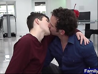 Horny old stepdad have a three way blowjob with twinks gay hd 